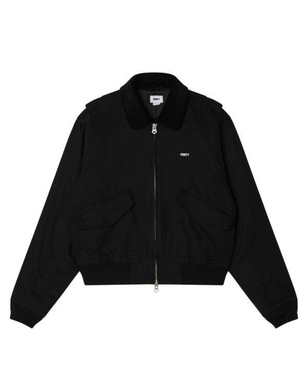 Obey Fade Wash CWU Jacket black faded wash