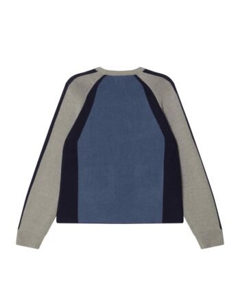 Raglan Crew Neck Sweater dull blue multi