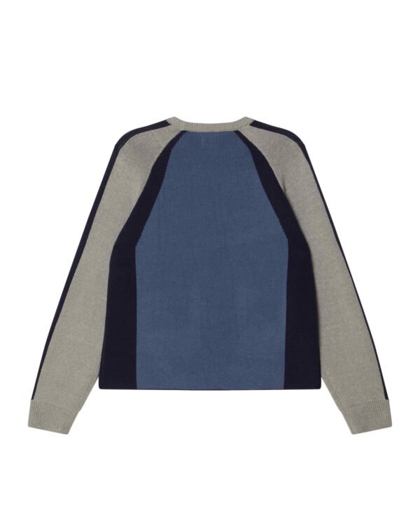 Raglan Crew Neck Sweater dull blue multi