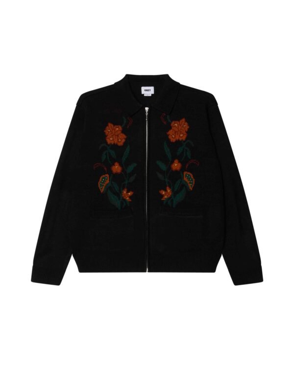 Obey Floral Zip Cardigan
